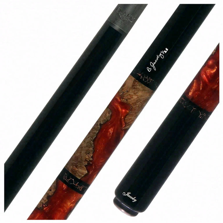 Jacoby Ebony with Copper Pearl Infused Burl Custom No Wrap Pool Cue with 12.30mm Jacoby Black V4 Carbon Shaft