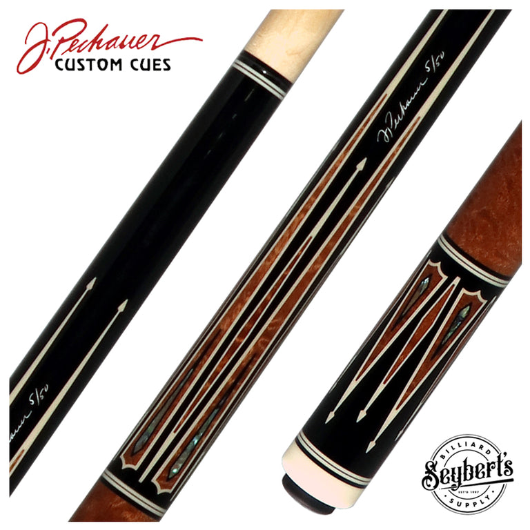 Pechauer Limited Edition Ebony with Quilted Sapele Points and Abalone Inlays Pool Cue - PL39