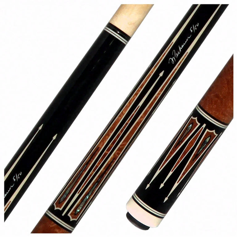 Pechauer Limited Edition PL39 Ebony with Quilted Sapele Points and Abalone Inlays Pool Cue