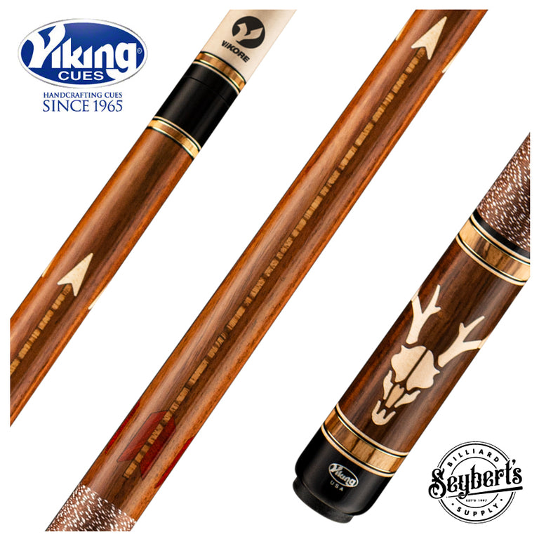 Viking DF0600 Defender Series Play Cue - East Indian Rosewood with Birdseye Maple and Crosscut Zebrawood Inlays