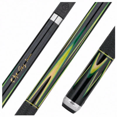 Predator Sang Lee 2-2 Black with Green / Maple / Ebony Butterfly Points Limited Edition Pool Cue - Radial with Luxe Leather Wrap