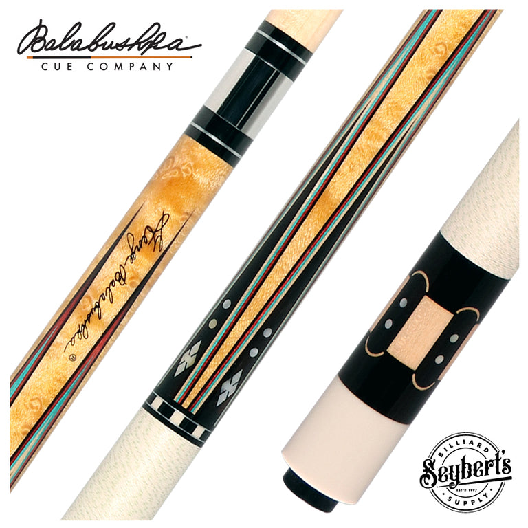 Balabushka Era Series Birdseye Maple with Ebony Points and Maple Window Inlays Pool Cue with Irish Linen Wrap