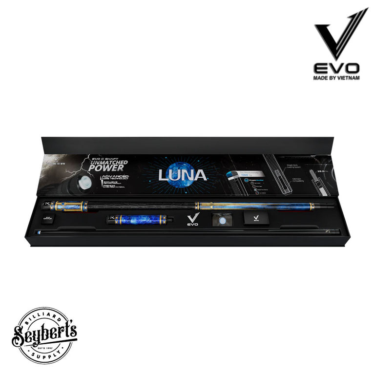 EVO Luna Sapphire Gate Leather Wrap Pool Cue Maxbing Edition