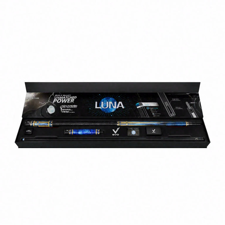 EVO Luna Sapphire Gate Leather Wrap Pool Cue Maxbing Edition