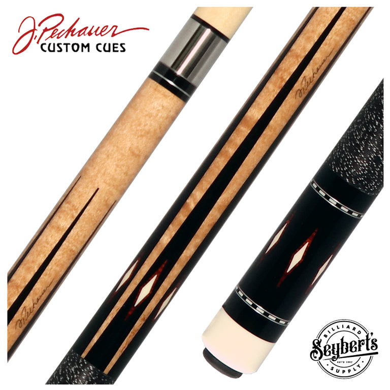 Pechauer Pro R Series Natural Maple with Sim. Ebony Points and Cocobolo Inlays Pool Cue - P14R