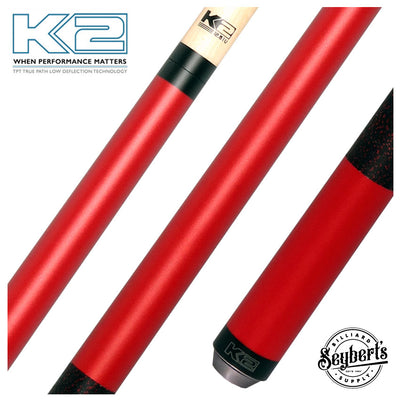 K2 Matte Metallic Red Pool Cue with 12.50mm K2 LD Shaft