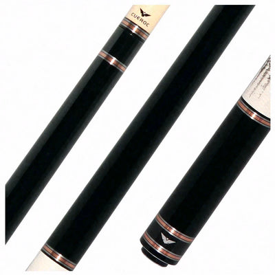 Cueroc Black Galaxy 1 Dymond Ebony Wood Pool Cue with Ring-Tailed Lizard Wrap
