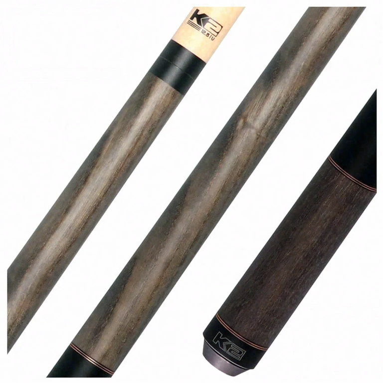 K2 Gray-Stained Ash No Wrap Pool Cue with 12.50mm K2 LD Shaft