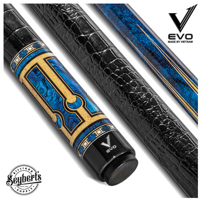 EVO Luna Sapphire Gate Leather Wrap Pool Cue