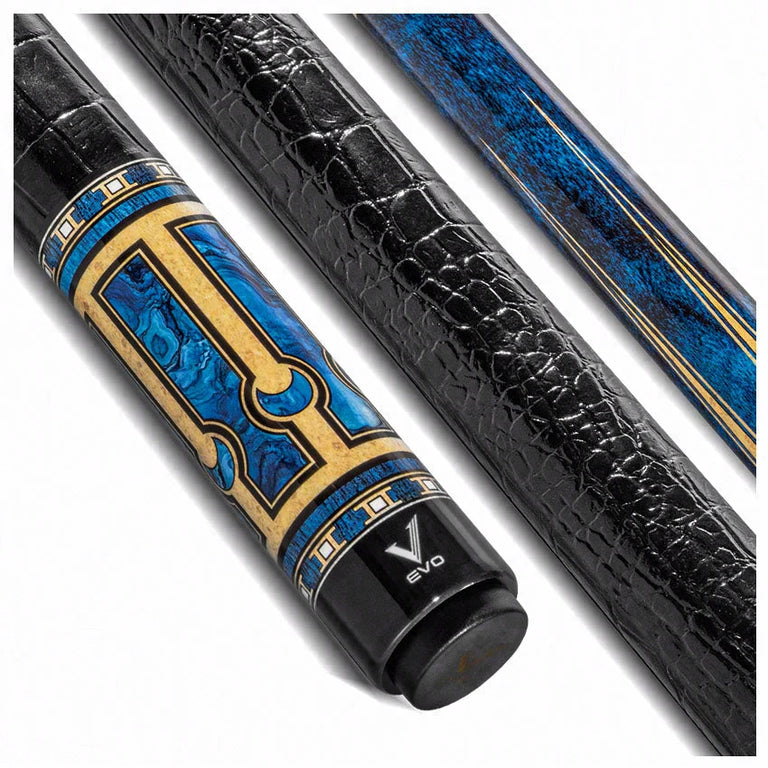 EVO Luna Sapphire Gate Leather Wrap Pool Cue