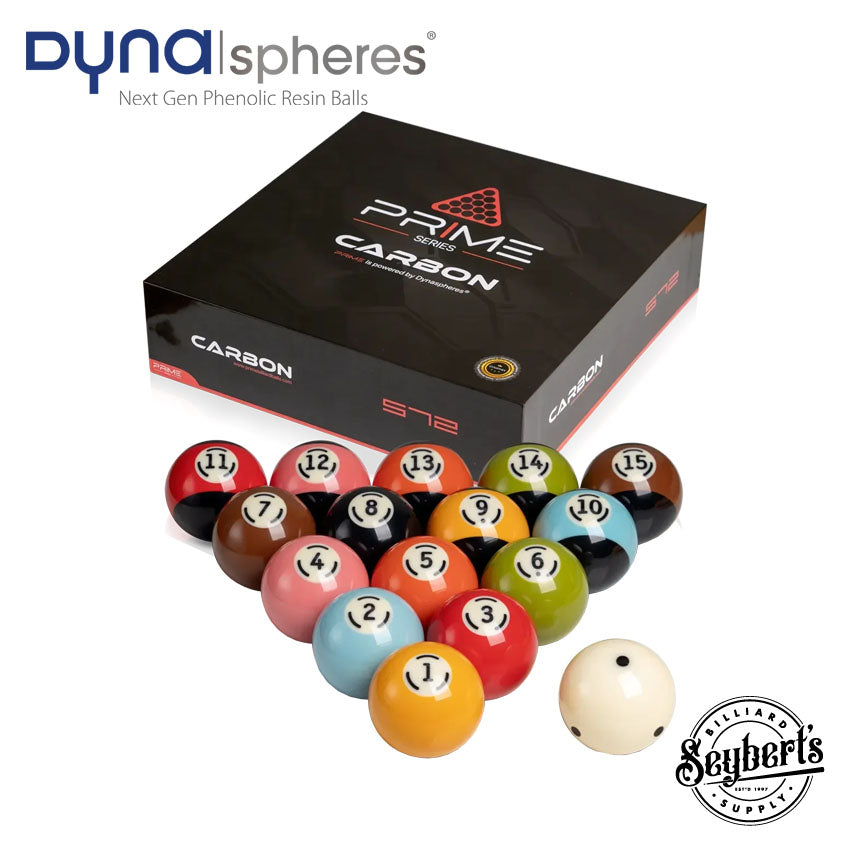 Dynaspheres Prime Carbon 572 Pool Ball Set - Seybert's Billiards