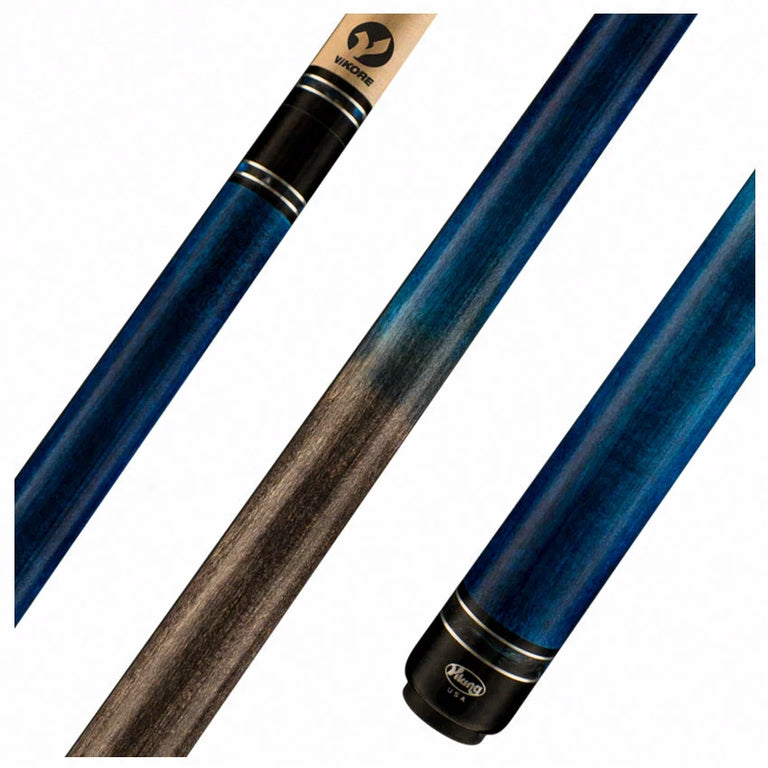 Viking Helix Series Ocean Blue and Smoke Stained Maple Play Cue - HL0116