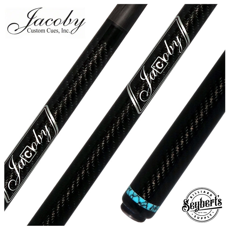 Jacoby Game Changer Series Carbon with Turquoise Ring Play Cue with 12.70mm Jacoby Black V4 Carbon Fiber Shaft