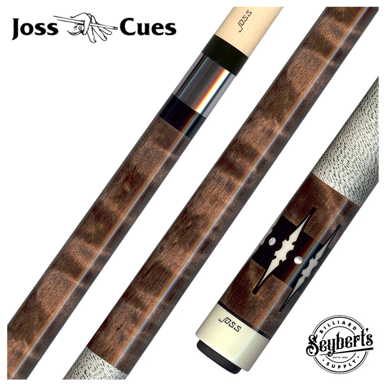 Joss Walnut Stained Curly Maple with Pearl Inlays Pool Cue - JC20-42