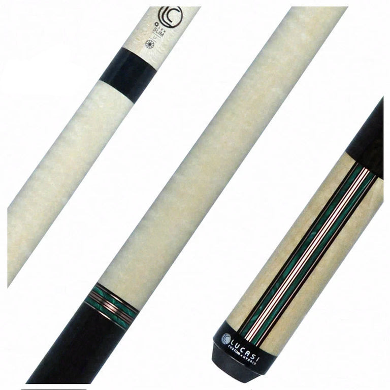 Lucasi Natural Maple with Rose Gold and Malachite Limited Edition Pool Cue - LUX73
