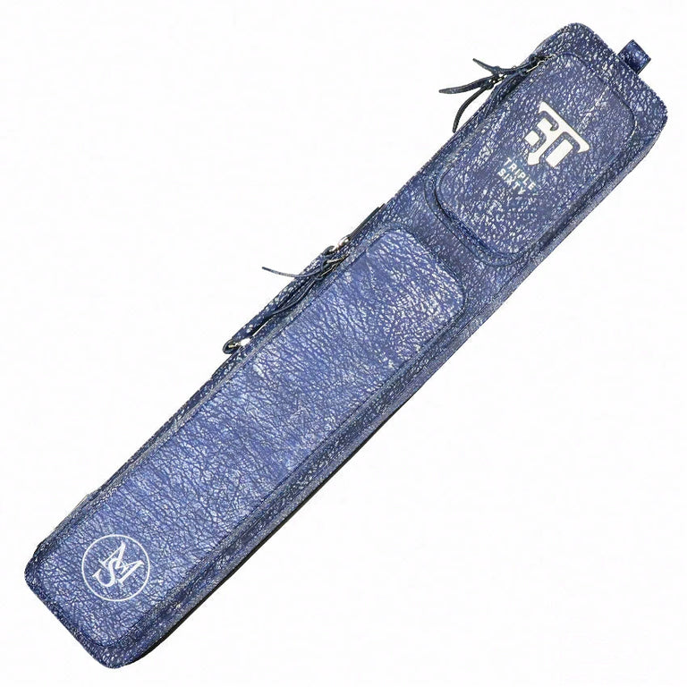 Triple 60 Margaret Styer Limited Edition 3x6 Custom Two-Tone Blue/White Leather Butterfly Soft Cue Case