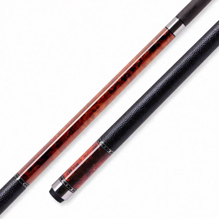 Cuetec Cynergy Truewood Mappa Burl 2 Leather Wrap Pool Cue - 95-112LTW