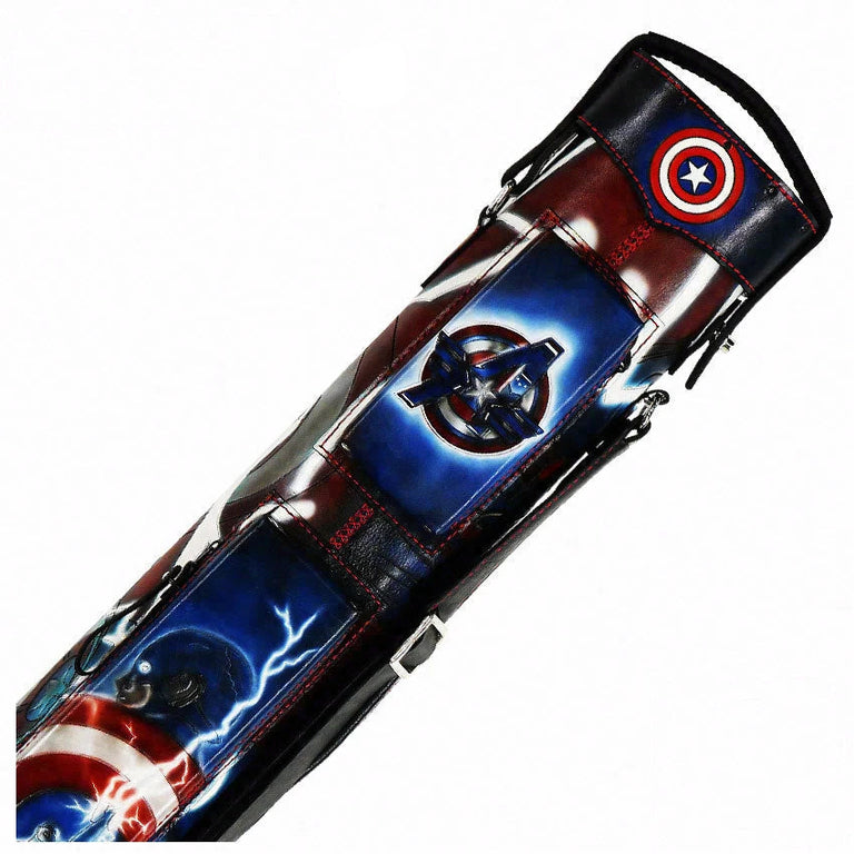 Volturi Custom Captain America 4x8 Hard Pool Cue Case - VCCAPTAIN4x8