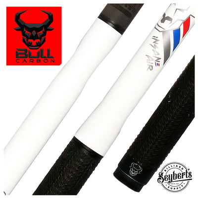 Bull Carbon Pearl White Insane Air Jump Cue with Multi-Zone Sport Grip Wrap