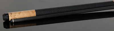 Bull Carbon Taupe-Stained Birdseye Maple Play Cue with Textured Leather Wrap