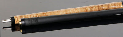 Bull Carbon Taupe-Stained Birdseye Maple Play Cue with Textured Leather Wrap