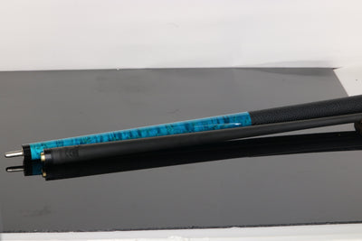 Bull Carbon Blue Washed Birdseye Maple Play Cue with Textured Leather Wrap