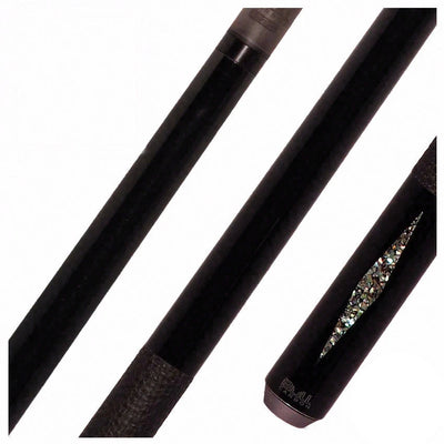 Bull Carbon Black with Galaxy Inlays Play Cue with Textured Leather Wrap