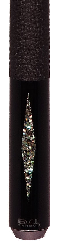 Bull Carbon Black with Galaxy Inlays Play Cue with Textured Leather Wrap