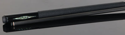 Bull Carbon Black with Galaxy Inlays Play Cue with Textured Leather Wrap