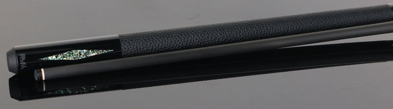 Bull Carbon Black with Galaxy Inlays Play Cue with Textured Leather Wrap