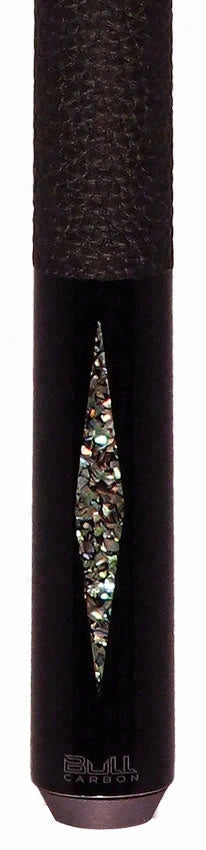 Bull Carbon Black with Galaxy Inlays Play Cue with Textured Leather Wrap
