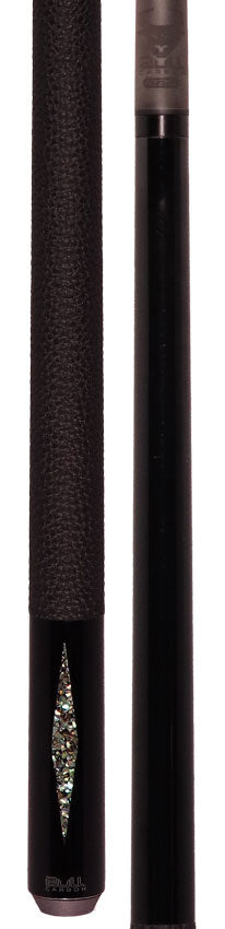 Bull Carbon Black with Galaxy Inlays Play Cue with Textured Leather Wrap