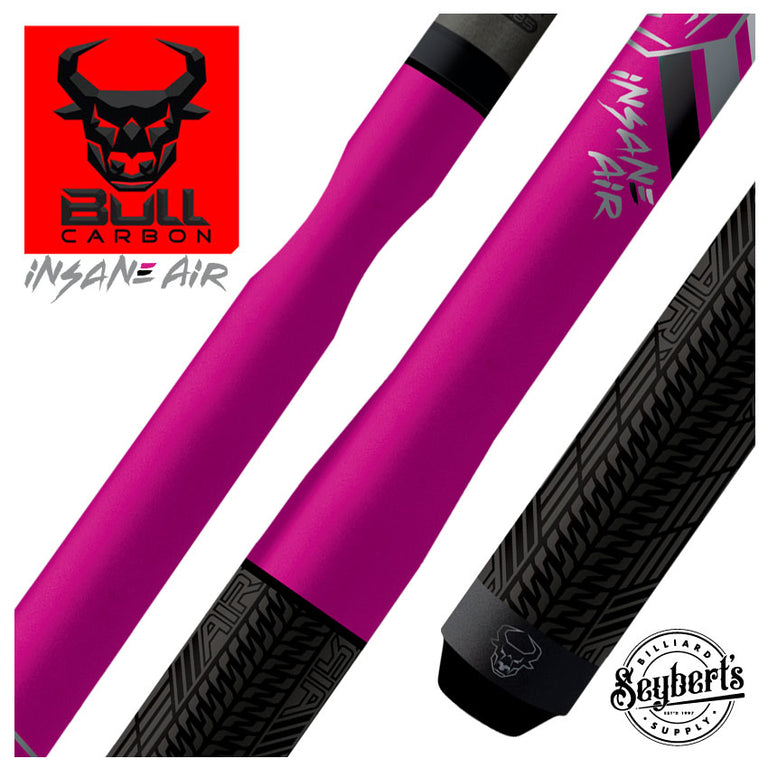 Bull Carbon Pink Perfection Insane Air Jump Cue with Multi-Zone Sport Grip Wrap