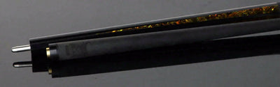 Bull Carbon Black with 6 Yellow Abalone Points Play Cue with Textured Leather Wrap