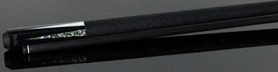 Bull Carbon Black with Mother of Pearl and Elforyn Points Play Cue with Textured Leather Wrap