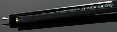 Bull Carbon Black with Mother of Pearl and Elforyn Points Play Cue with Textured Leather Wrap