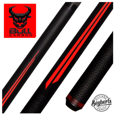 Bull Carbon BCSP1 Red Split Point Pool Cue with Bull Carbon Shaft