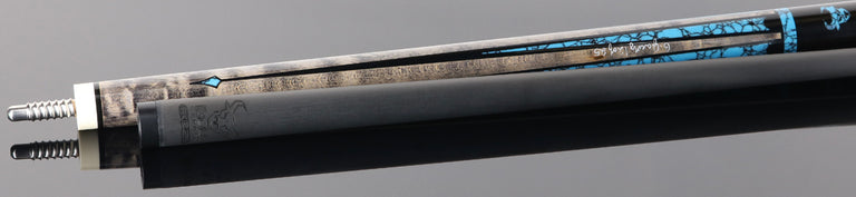 Bull Carbon By Jacoby Limited Edition Smoke Grey Blue Recon No Wrap Pool Cue with LD Carbon Fiber Shaft - BCUSA1N