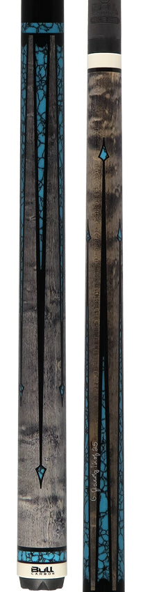 Bull Carbon By Jacoby Limited Edition Smoke Grey Blue Recon No Wrap Pool Cue with LD Carbon Fiber Shaft - BCUSA1N