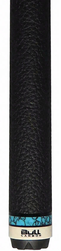 Bull Carbon By Jacoby Limited Edition Smoke Grey Blue Recon Pool Cue with Leather Wrap and LD Carbon Fiber Shaft - BCUSA1W