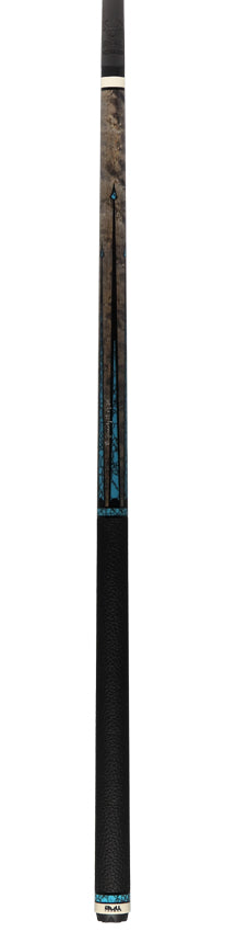 Bull Carbon By Jacoby Limited Edition Smoke Grey Blue Recon Pool Cue with Leather Wrap and LD Carbon Fiber Shaft - BCUSA1W