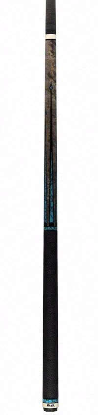 Bull Carbon By Jacoby Limited Edition Smoke Grey Blue Recon Pool Cue with Leather Wrap and LD Carbon Fiber Shaft - BCUSA1W
