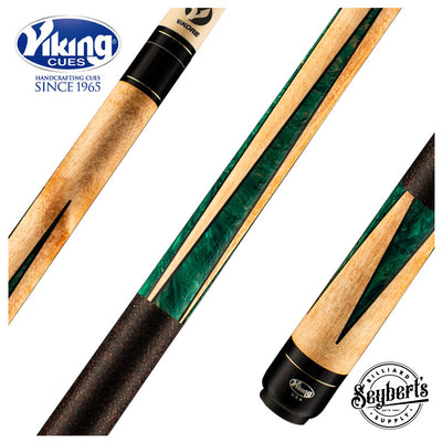 Viking Bedlam Series Cue - Khaki Stain and Green Commando Pearl - BE0304