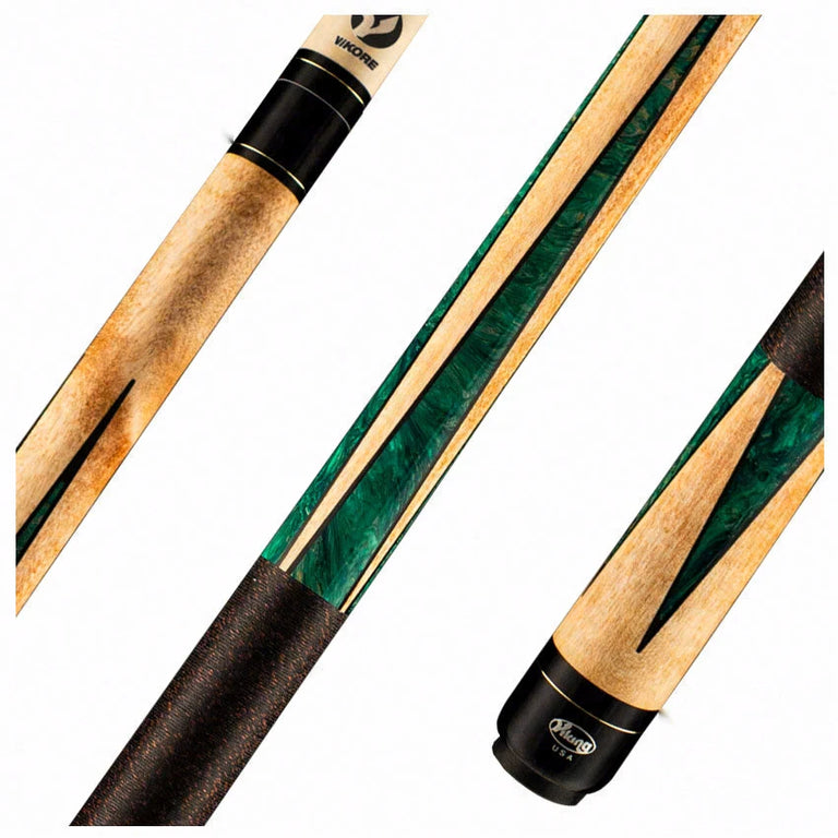 Viking Bedlam Series Cue - Khaki Stain and Green Commando Pearl - BE0304