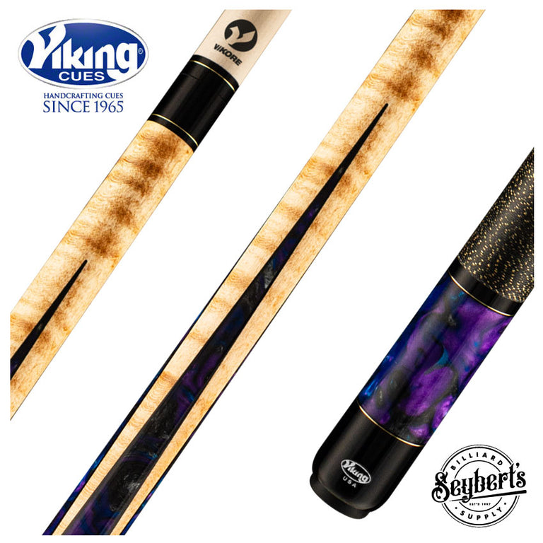 Viking Bedlam Series Cue - Khaki Stain with Blue Dream Pearl - BE0307