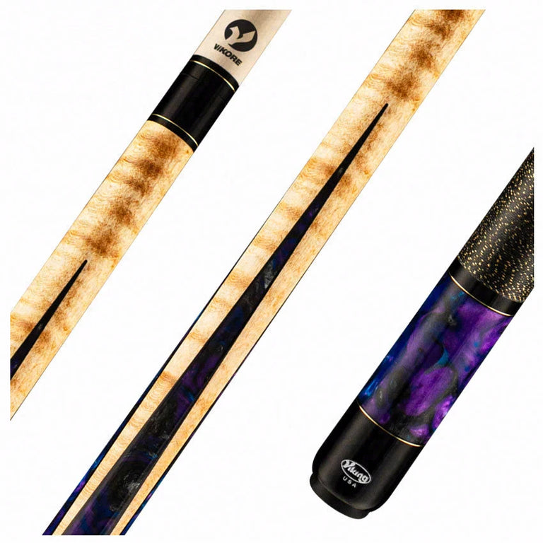 Viking Bedlam Series Cue - Khaki Stain with Blue Dream Pearl - BE0307