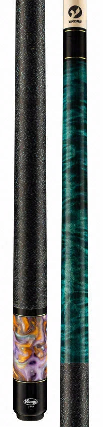 Viking Bedlam Series Cue - Teal Stain and Water Lily Premium Pearl - BE0308