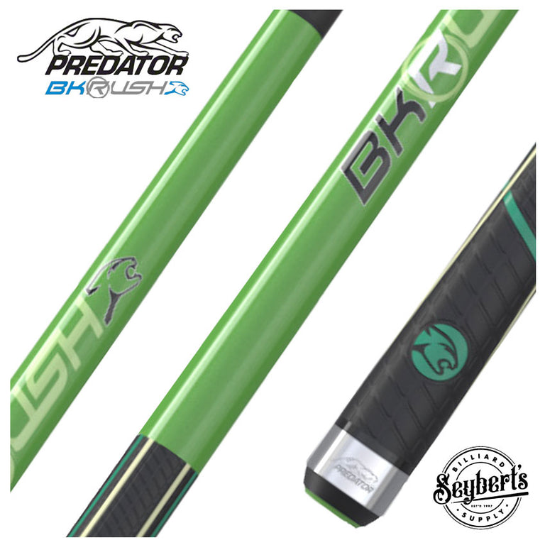 Predator BK Rush Neon Green Break Cue - Sport Wrap
