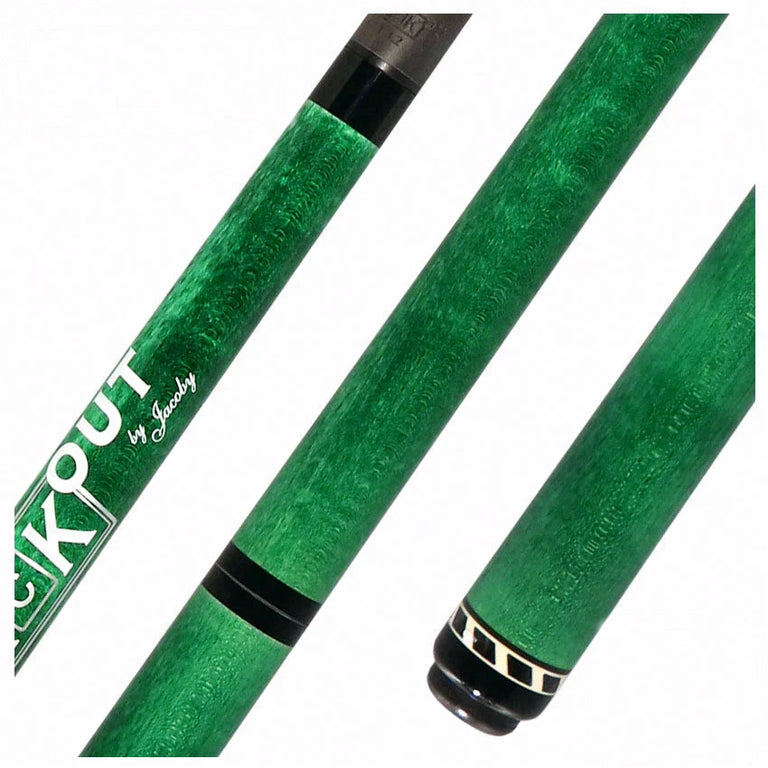 Jacoby BlaCkOut Green No Wrap Break/Jump Cue - JACBKOUTGR