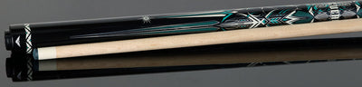 Cueroc Storm 2 Black and Green Graphic No Wrap Pool Cue